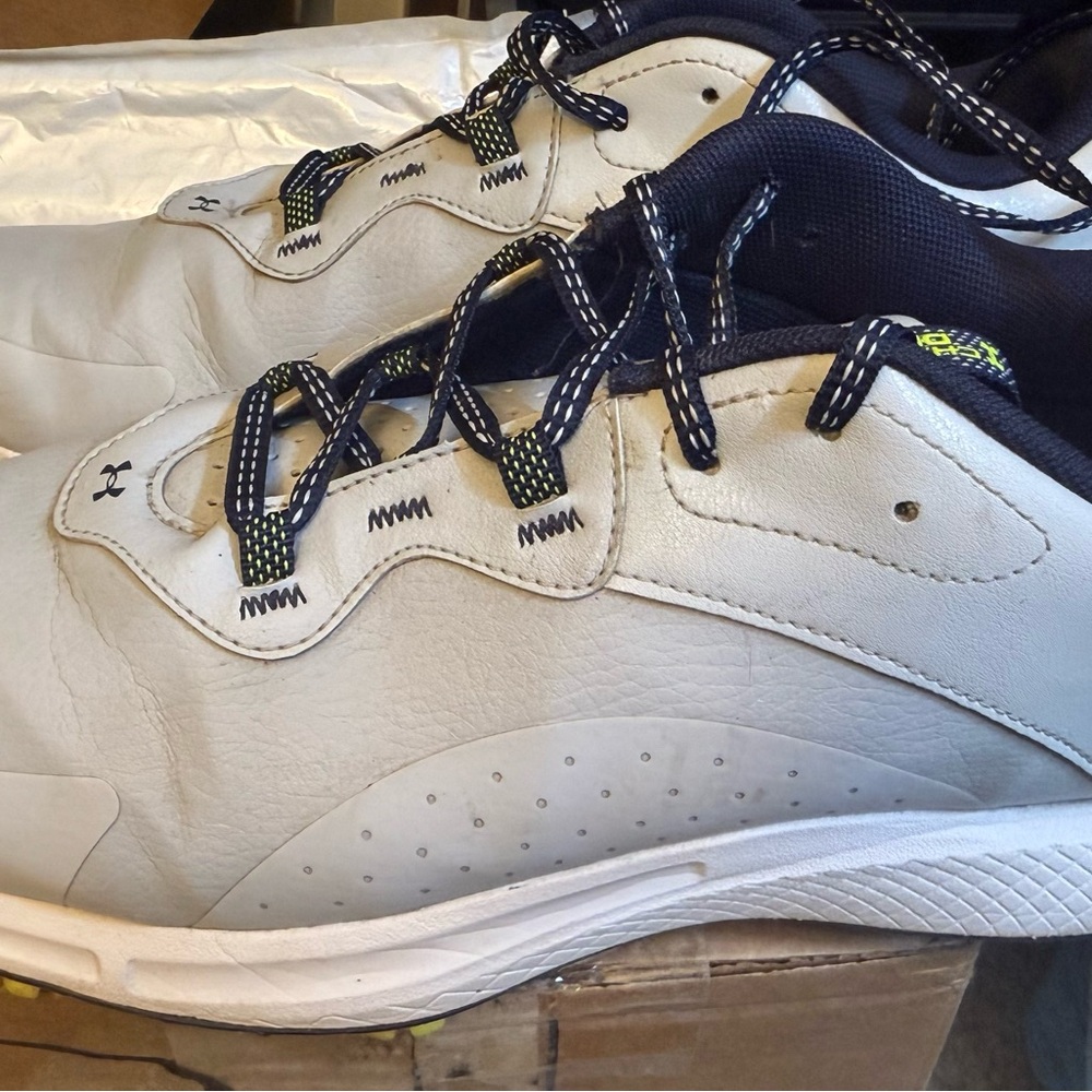 Under Armour Men’s White and Navy Lace-Up Sneakers